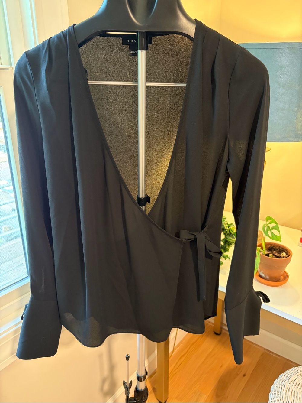 Black Wrap Blouse Jacket - Women's Long Sleeve